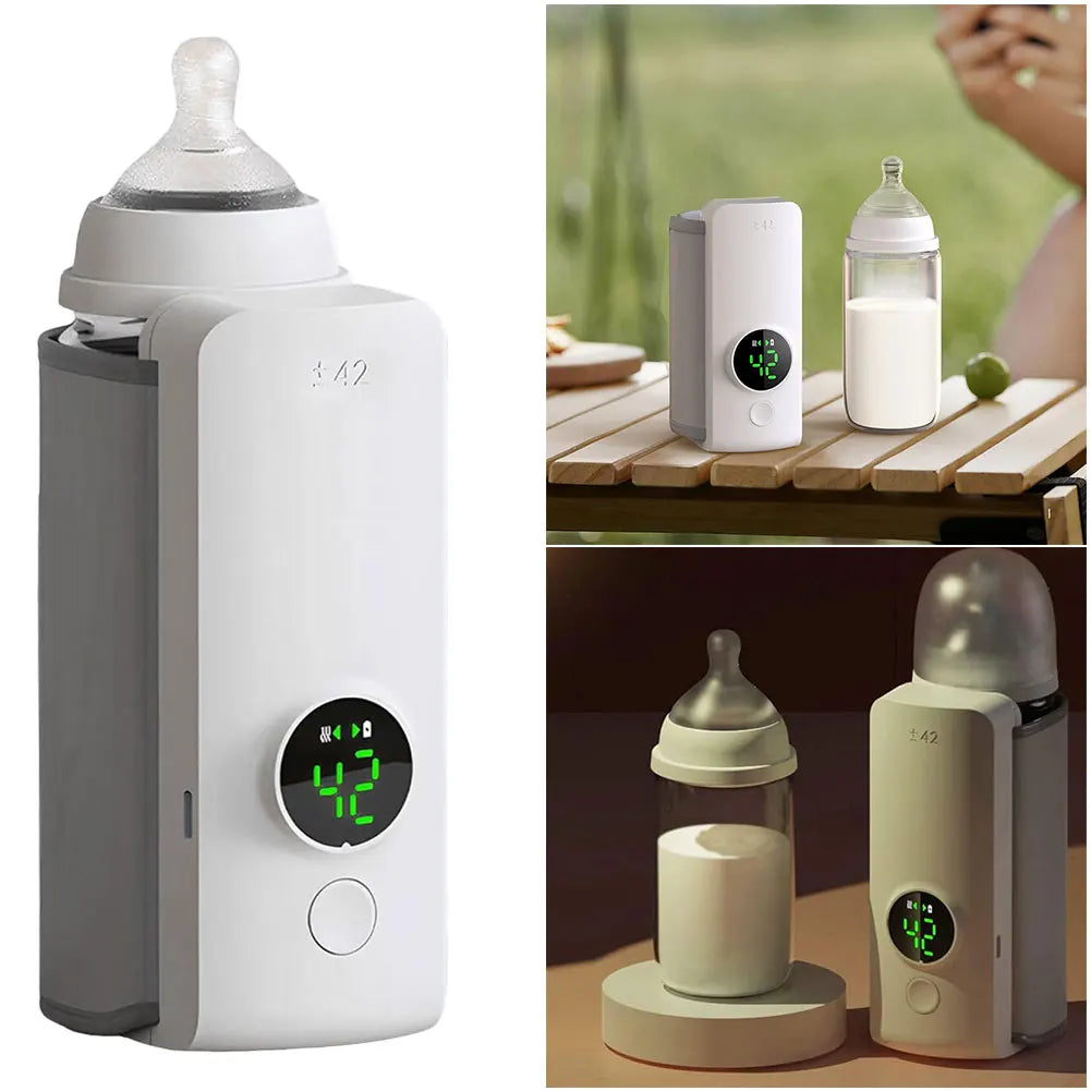 Portable Bottle Warmer Rechargeable Cordless Milk Warmer Baby Bottle Warmer for Comfortable Baby Feeding on the Go