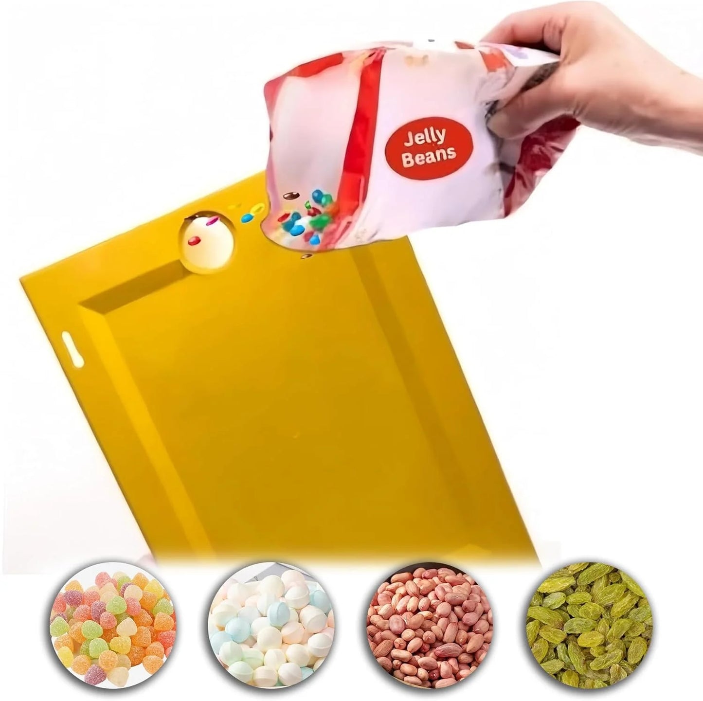 Handy Candy Frame, Candy Picture Frame Dispenser，Hanging Candy Frame, Gumball Machine in a Frame, Fast Distribution Candies, Nuts, Dog & Cat Treats, Suitable for Birthday & Holiday Gifts (Yellow)