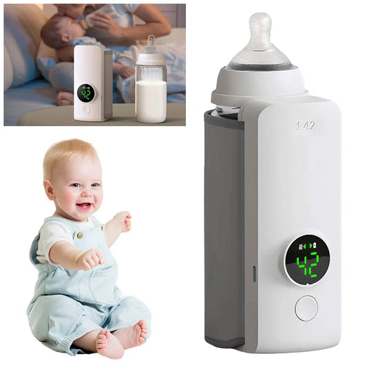 Portable Bottle Warmer Rechargeable Cordless Milk Warmer Baby Bottle Warmer for Comfortable Baby Feeding on the Go