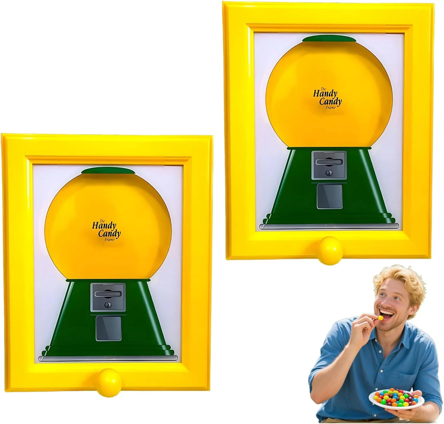 Handy Candy Frame, 2025 Candy Dispenser Picture Frame, Hanging Candy Frame, Gumball Machine in a Frame, Handy Fast Distribution Candies, Nuts, Dog & Cat Treats Frame Gifts