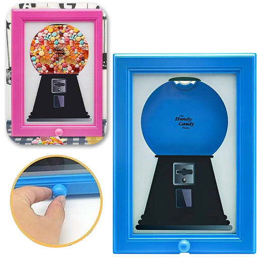 Candy Frame Dispenser, Wall Mounted Candy Dispenser Frame, Picture Frame Candy Dispenser, Candy Machine Picture Frame Dispenser, Gumball Machine in Picture Frame for Candies, Nuts, Dog & Cat Treats