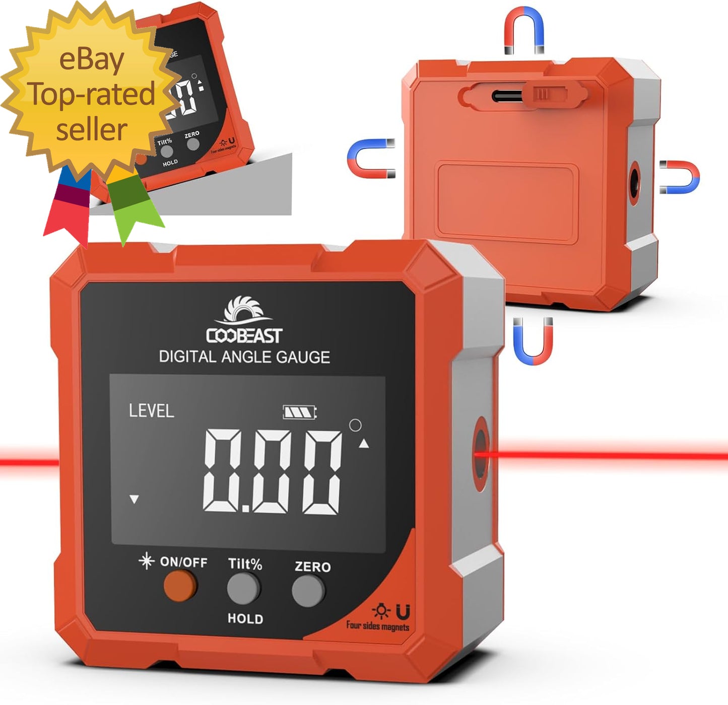 Digital Angle Finder Magnetic Rechargeable Digital Angle Gauge Mini Protractor