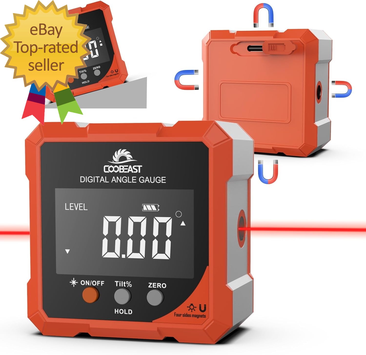 Digital Angle Finder Magnetic Rechargeable Digital Angle Gauge Mini Protractor