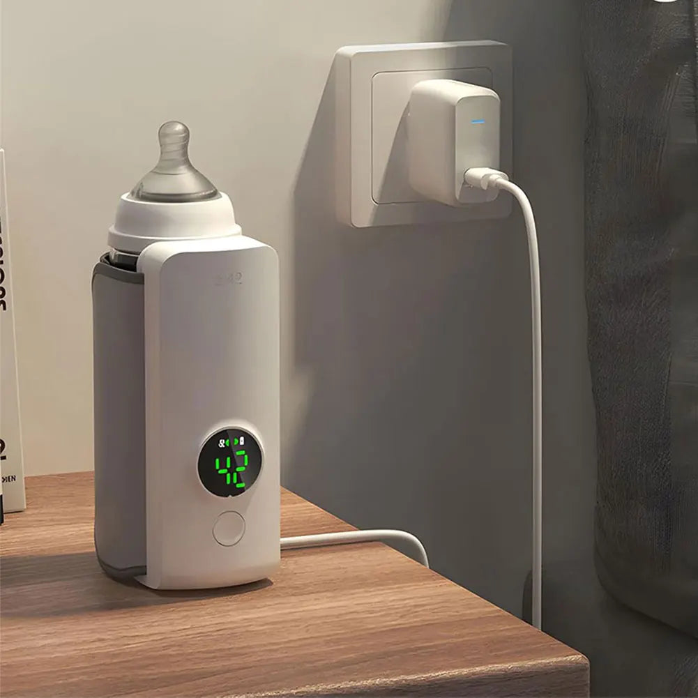 Portable Bottle Warmer Rechargeable Cordless Milk Warmer Baby Bottle Warmer for Comfortable Baby Feeding on the Go